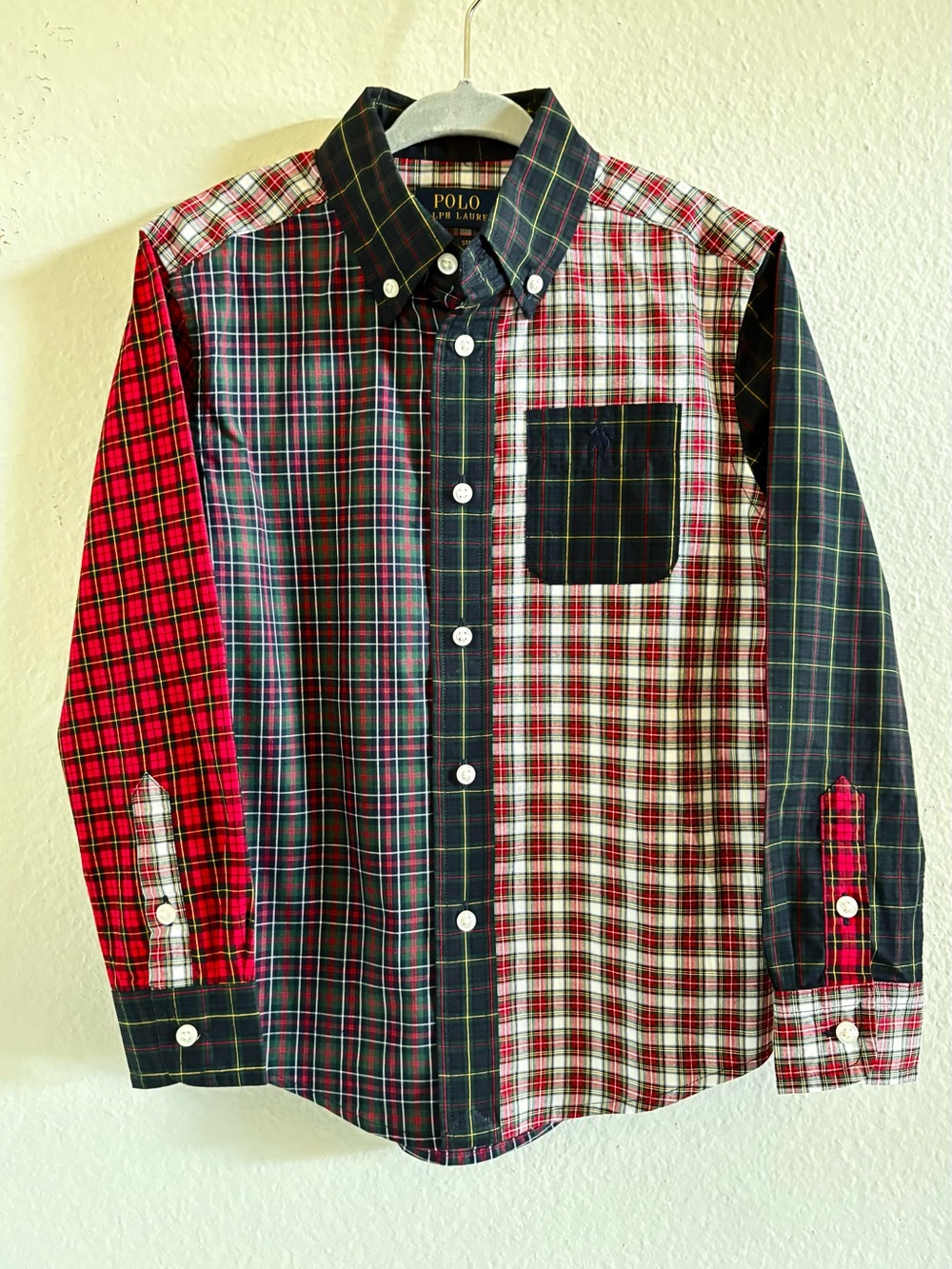 Polo Ralph Lauren Boy's Plaid Cotton Poplin Fun Button Down Shirt | Size 5